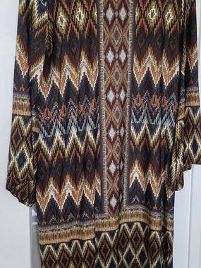 Soho Apparel Multicolor Aztec Print Top - Black, Brown, Mustard